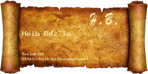 Heib Béla névjegykártya
